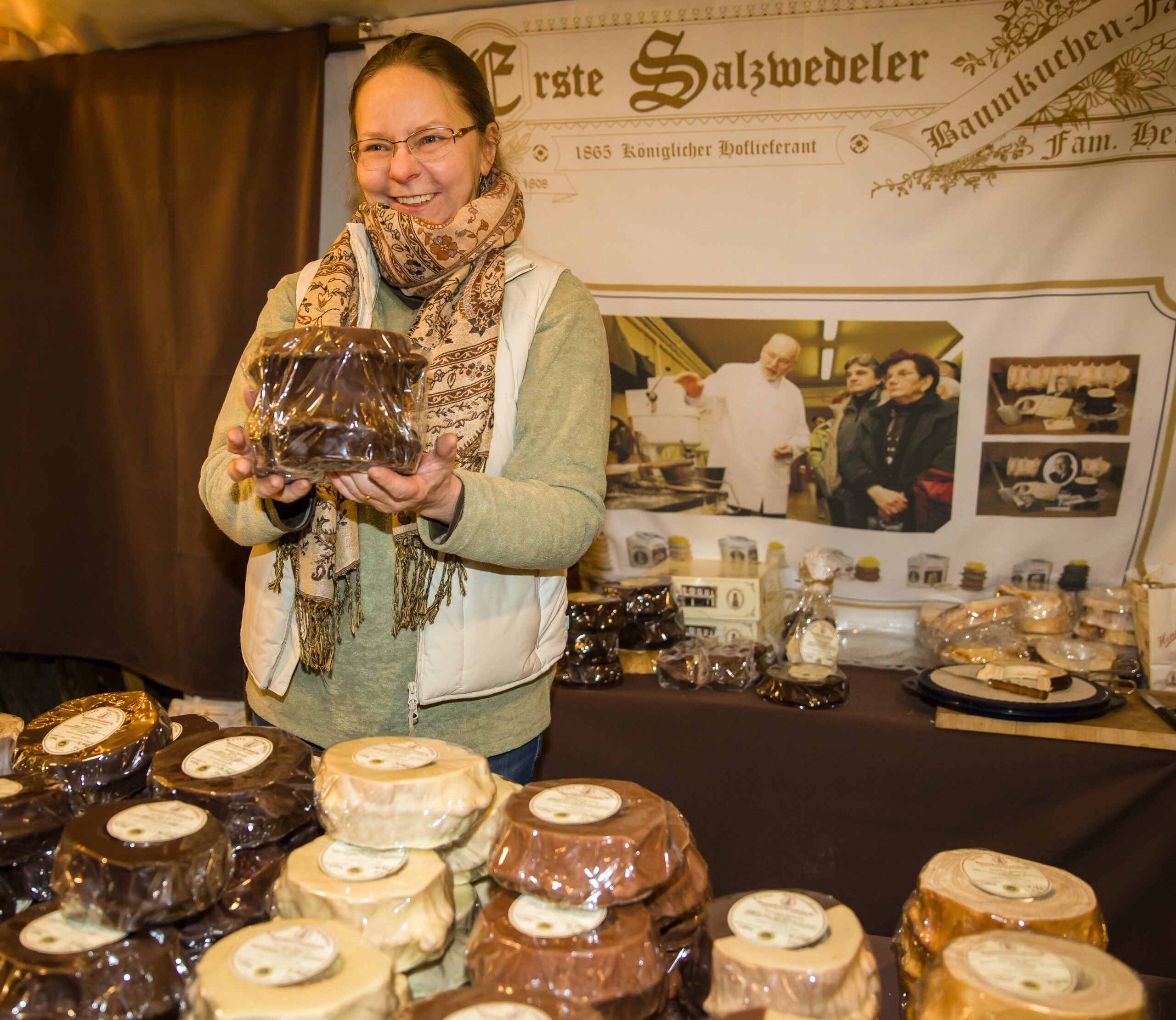 Stand mit Salzwedeler Baumkuchen
