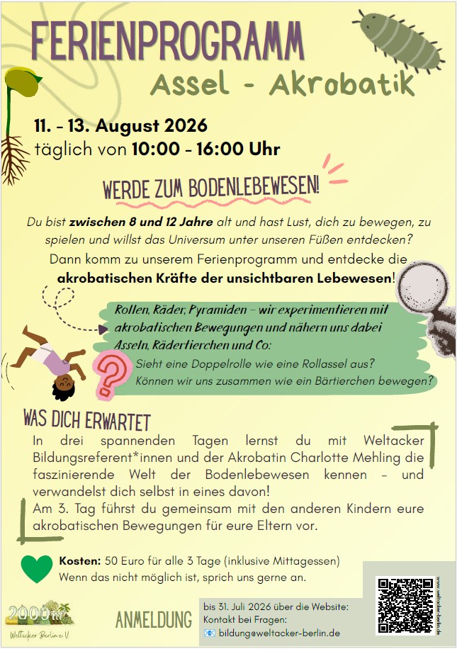 Weltacker Ferienprogramm: Assel-Akrobatik